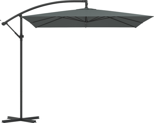 Freiarmschirm mit rechteckigem Schirmdach und Fusskreuz