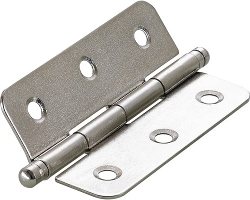 Charnière de décoration, nickelée 60x40 mm, 2 pièces Charnière de porte en métal avec trous de fixation
