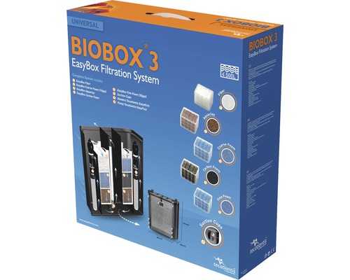 Système de filtre intérieur Biobox 3, avec corps de chauffe 2 x 300 W Emballage du système de filtration Biobox 3 Easybox