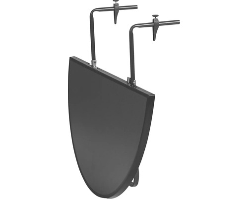 Halbrunder Balkontisch zum Einhängen mit Klappfunktion