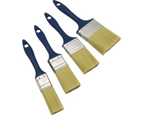 Kit de pinceau à peinture 4 pièces Set de quatre pinceaux de différentes tailles avec manche en plastique