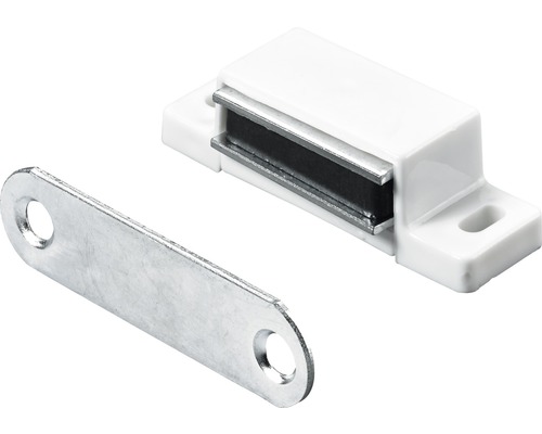 Loqueteau magnétique blanc force d'adhérence 4-5 kg Loquet magnétique avec contrepartie pour le montage