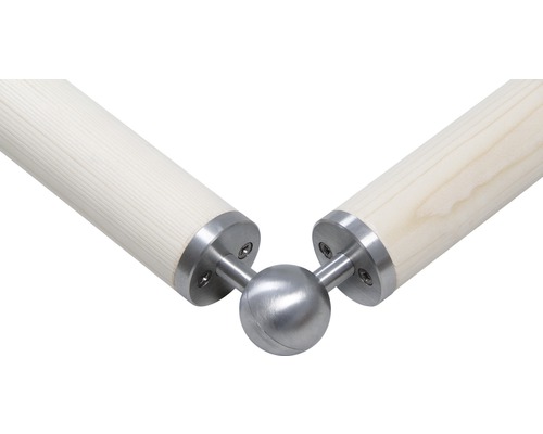 Coin de poteau de rampe en bois et acier inoxydable