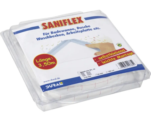 Saniflex Dichtungsband, 3,5 Meter, selbstklebend, für Badewanne, Dusche und Waschbecken