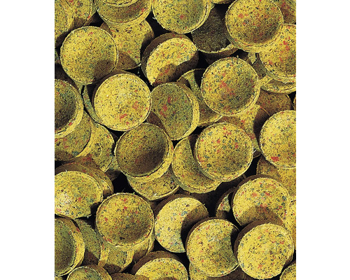 Nahaufnahme von Futtertabletten für Fische