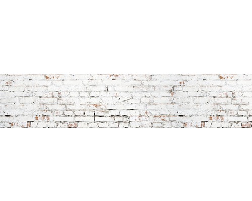 Crédence de cuisine mySpotti Splash White Bricks mur de pierres 2800 x 600 mm SP-F2-1251