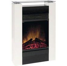 Cheminée décorative avec entourage en verre et feu simulé