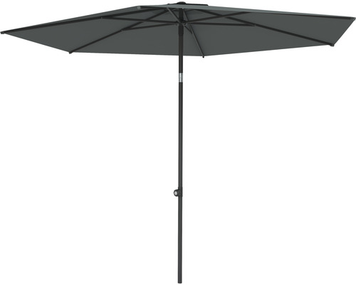 Parasol à mât central Soluna Cessy Ø 300 cm polyester (PES) gris foncé