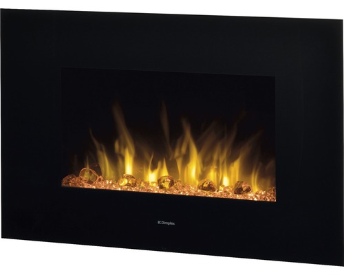 Elektrischer Wandkamin mit Flammeneffekt und Dekosteinen