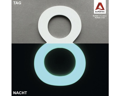 Hausnummer 8 Nachtleuchtend glow in the Dark selbstleuchtend Alpertec Hausnummer Null, tagsüber und nachts leuchtend