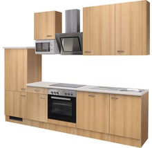 Cuisine complète avec appareils Flex Well Nano 280 cm hêtre mat démontée variante réversible 00009978