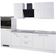 Cuisine complète Flex Well avec appareils Varo 270 cm blanc mat démontée variante réversible 00011191