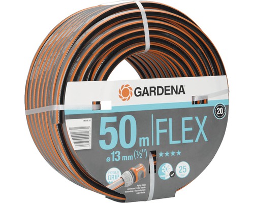 Tuyau d'arrosage GARDENA Comfort FLEX 1/2'', 50 m Tuyau d''arrosage flexible Gardena, 50 mètres de long, 13 millimètres de diamètre