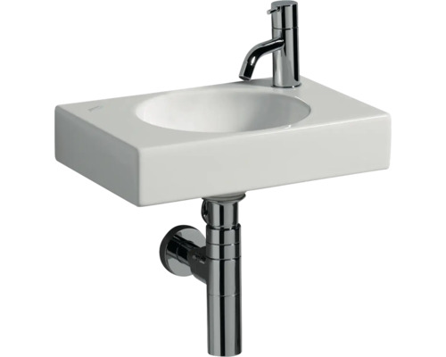 Lavabo en céramique avec robinet et siphon