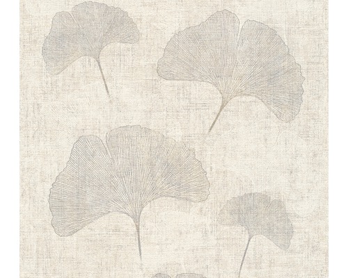 Papier peint intissé 32265-3 Cuba feuille de gingko beige Papier peint avec motif de feuille de ginkgo