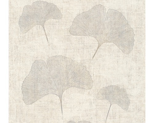 Papier peint intissé 32265-3 Cuba feuille de gingko beige