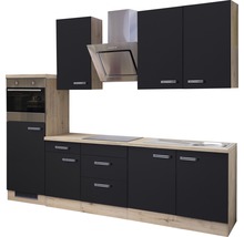Cuisine complète Flex Well avec appareils Santo 270 cm anthracite mat démontée variante réversible 00011196