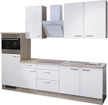Flex Well Küchenzeile mit Geräten Valero 270 cm weiß hochglanz zerlegt Variante reversibel 00011198