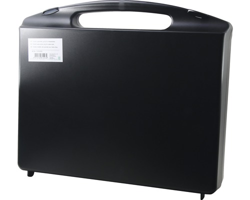 Schwarzer Werkzeugkoffer aus Kunststoff mit Tragegriff