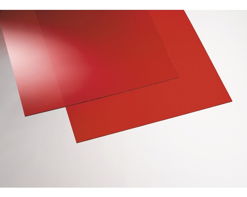 Plaque acrylique couleur 3x500x1500 mm lisse rouge