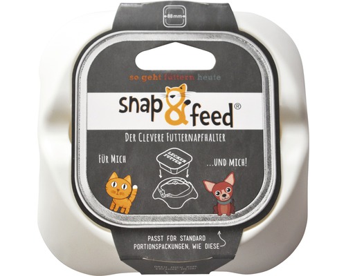 Support de gamelle Snap&Feed adaptateur 88x88 mm blanc