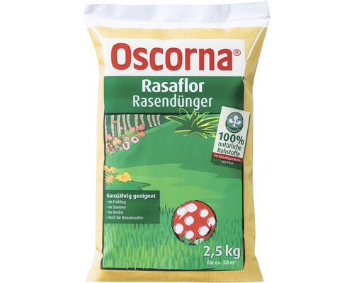 Engrais pour gazon Oscorna Rasaflor engrais organique 2,5 kg 50 m²