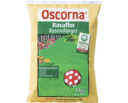 Engrais pour gazon Oscorna Rasaflor engrais organique 5 kg 100 m² Paquet d''engrais pour gazon Oscorna Rasaflor, 5 kilogrammes