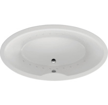 Oval geformte Badewanne mit Whirlpoolfunktion, eingebaut