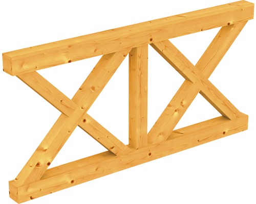 Balustrade croix de Saint-André SKAN HOLZ 170x84 cm chêne clair Construction en bois avec croisillons