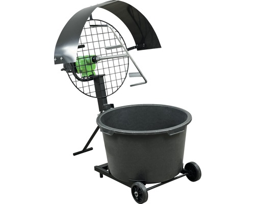 Malaxeur à mortier avec châssis roulant et cuve à mortier