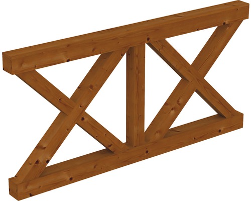Balustrade croix de Saint-André SKAN HOLZ 170x84 cm bois noyer Poutre en bois avec croisillons