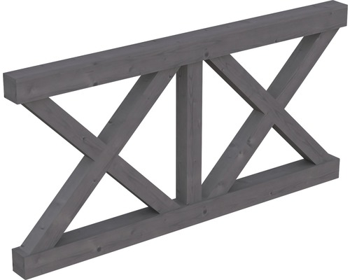 Balustrade croix de Saint-André SKAN HOLZ 170x84 cm gris ardoise Poutre en bois avec croisillons pour la construction de bâtiments en bois
