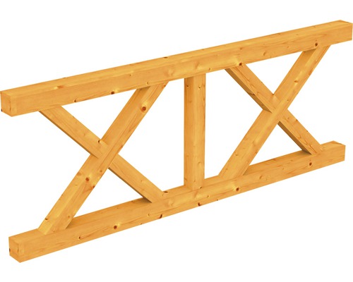 Balustrade croix de Saint-André SKAN HOLZ 220x84 cm chêne clair Construction de ferme en bois massif