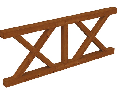 Balustrade croix de Saint-André SKAN HOLZ 220x84 cm bois noyer Poutre en bois avec entretoises