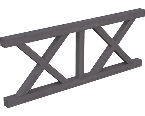 Balustrade croix de Saint-André SKAN HOLZ 220x84 cm gris ardoise Poutre en bois pour la construction