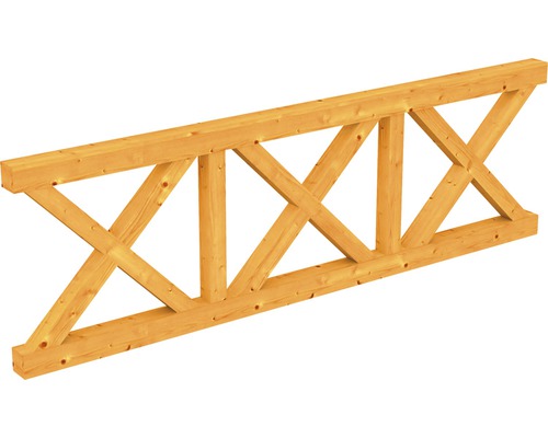 Balustrade croix de Saint-André SKAN HOLZ 270x84 cm chêne clair Poutre en bois avec croisillons