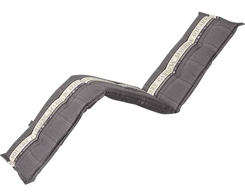 Galette d'assise Madison Garden coton 50 x 170cm gris-blanc Coussin de bain de soleil gris avec motif