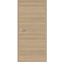 Porte intérieure avec structure en bois, poignée de porte et trou de serrure