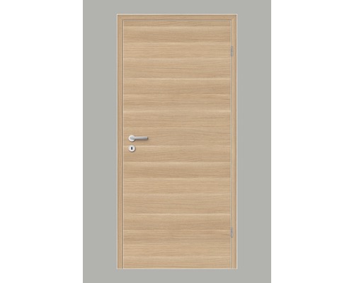 Porte intérieure Pertura Yori CPL chêne clair transversal 73,5x198,5 cm droite Porte en bois avec poignée et serrure