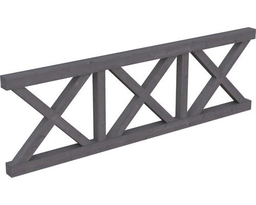 Balustrade croix de Saint-André SKAN HOLZ 270x84 cm gris ardoise Connecteur en bois avec croisillons pour constructions en bois