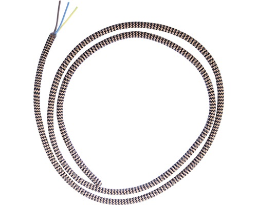 Câble textile H03VV-F 3x0,75 marron clair/zèbre au mètre