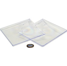 Zwei durchsichtige Abdeckplatten aus Kunststoff