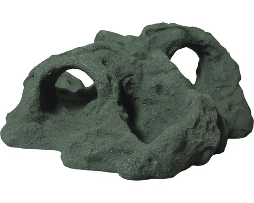 Décoration VARIOGART pierres perforées M ardoise anthracite Élément de décoration aspect roche pour aquariums avec grottes