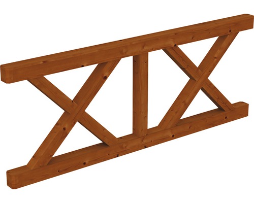Balustrade croix de Saint-André SKAN HOLZ 220x84 cm bois noyer Poutre en bois avec entretoises