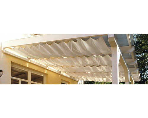 Voile d'ombrage SKAN HOLZ pour toiture de terrasse 541 x 350 cm, blanc Pergola avec toit en tissu pour protection solaire