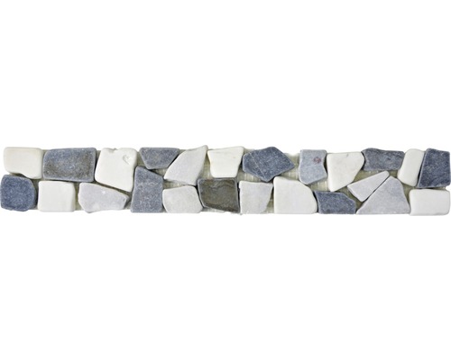 Natursteinmosaik BO Ciot GW9 5x30 cm grau/weiß/schwarz Mosaikfliese aus Naturstein