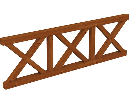 Balustrade croix de Saint-André SKAN HOLZ 270x84 cm bois noyer Poutre en bois avec croisillons