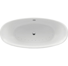 Oval geformte Badewanne mit Düsen von oben
