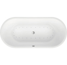 Oval geformte Badewanne mit Düsen zur Entspannung