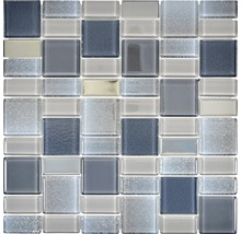 Mosaikmatte mit Glasmosaik in verschiedenen Grautönen